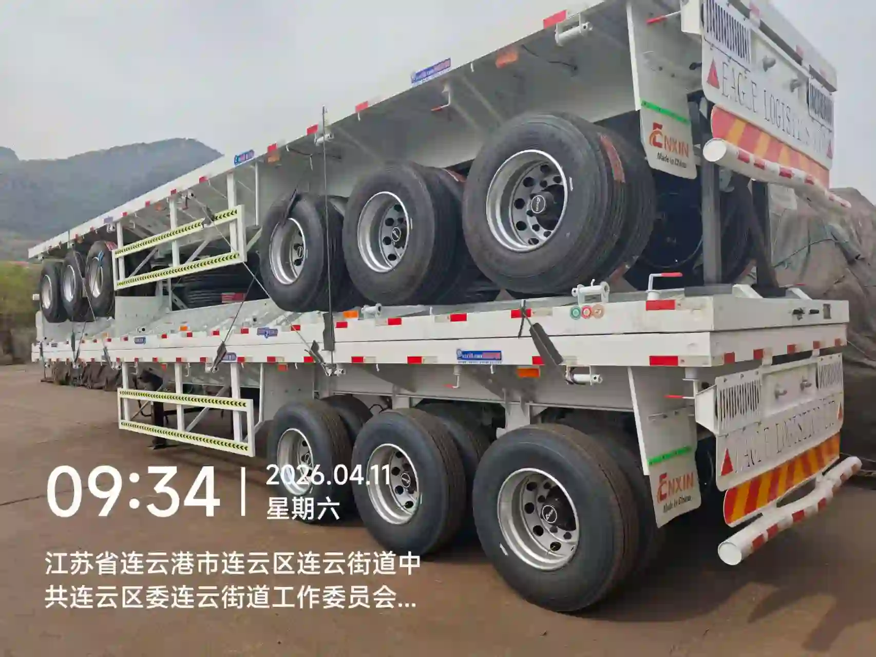 3 axle flatbed semi trailer for Burundi delivery by Enxin