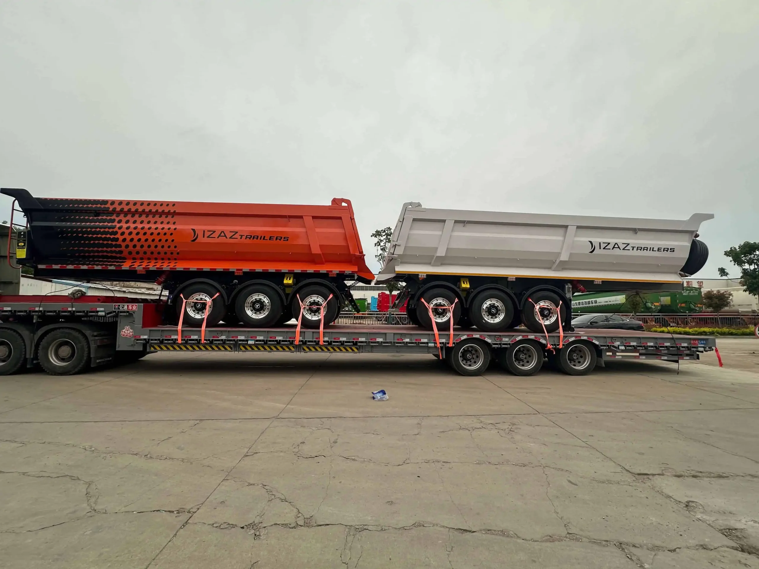 4 units of Enxin tipper semi trailers ready for delivery to Uzbekistan