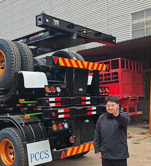 3 axle skeleton container semi trailer dispatched to Tanzania by Enxin