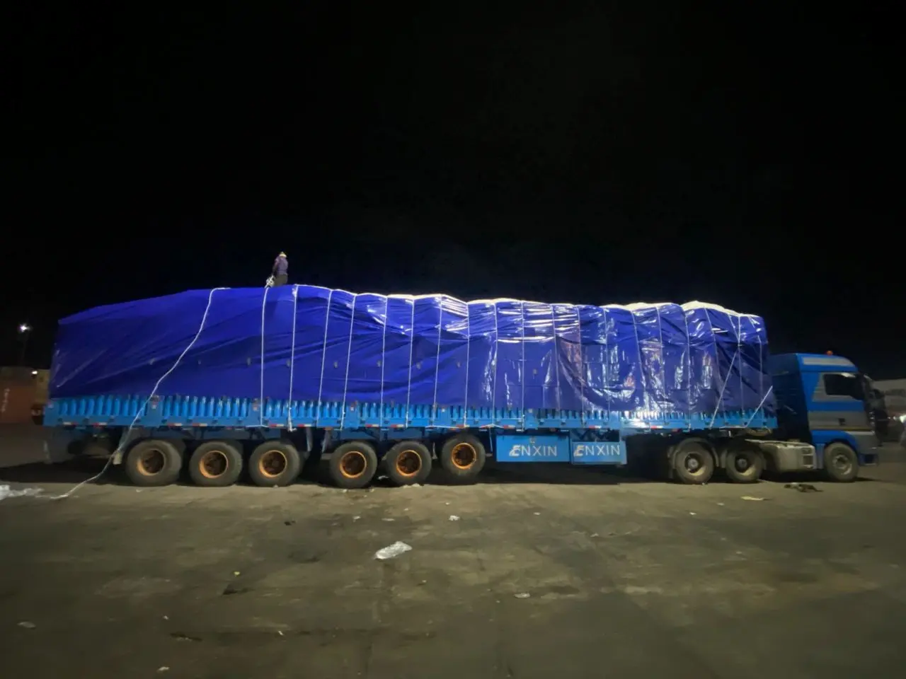 Enxin heavy duty semi trailer loaded with cargo in Ghana after picking up from Tema Port
